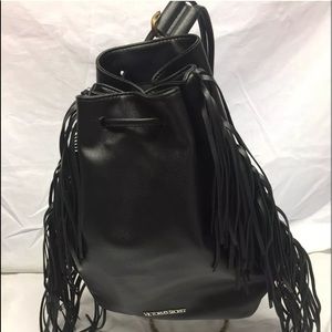 Victoria’s Secret Black fringed backpack